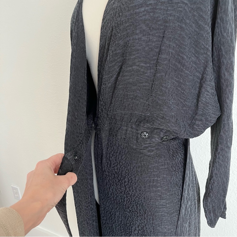 UNDRESS Lithuania ( NWT) | XS/S Maneli Cupro Black Midi Wrap Dress - Picture 10 of 12